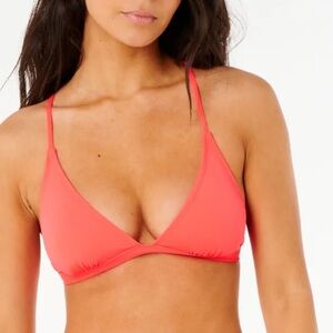 Rip Curl Vibrant Coral Bikini Top only color Salmon